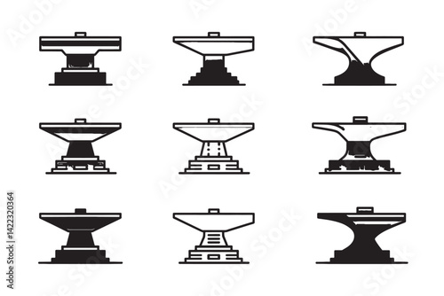 Ultra Minimalist Bronze Anvil Line Art