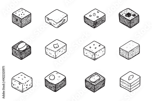 Ultra Minimalist Brownies Line Art Design