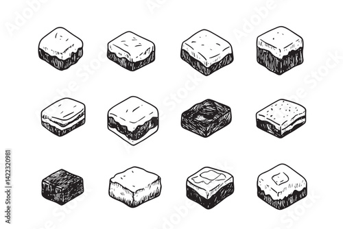 Minimalist Brownies Ultra Line Art Icon