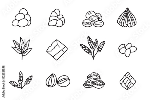 Buckwheat Minimalist Line Art Icon Design