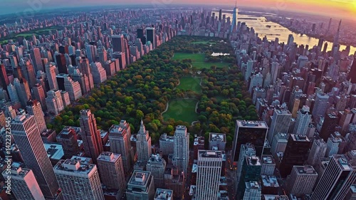 Aerial view of drone footage New York city, HD
