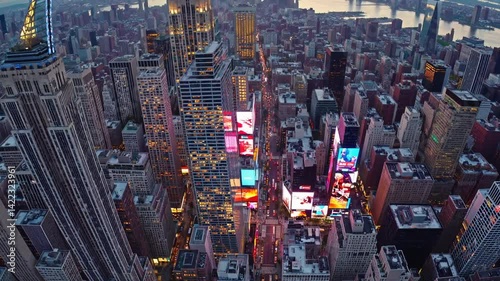 Aerial view of drone footage New York city, HD