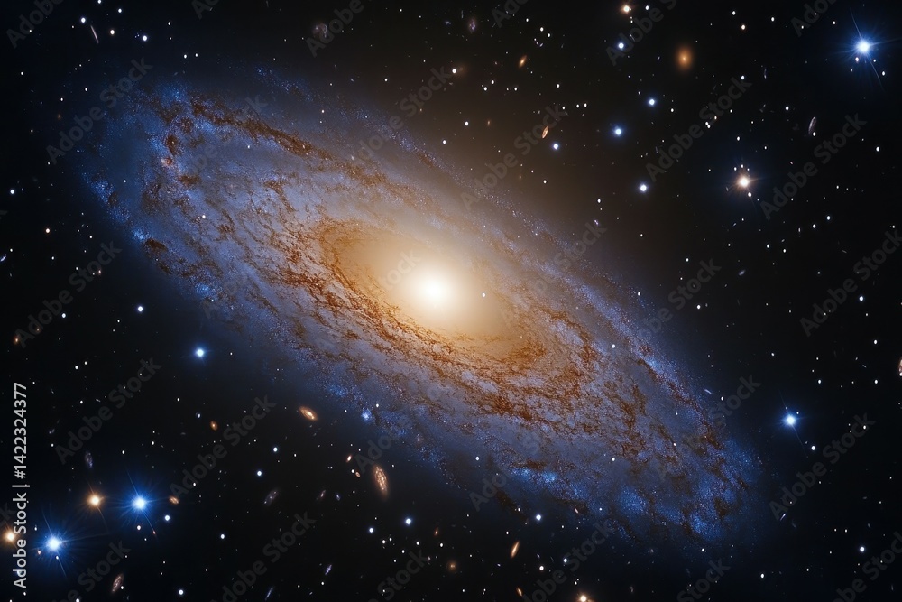 Obraz premium In a galaxy where the stars shift colors based on the emotional states of those observing them, a team of scientists must find a way to communicate with an intelligent species .