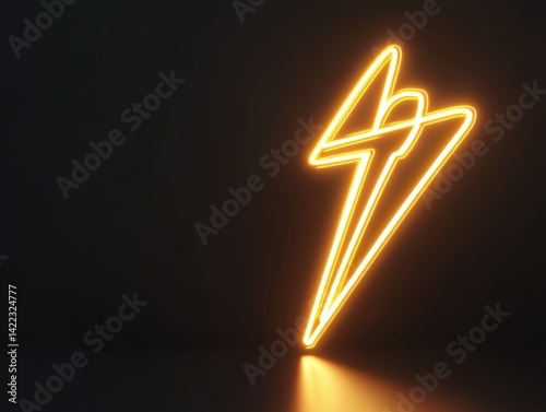 Obraz na płótnie Luminous lightning bolt design against a dark background radiating energy and power in a modern minimalist style with copy space w salonie