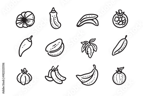Cajun Spice Icon Clean Design Set