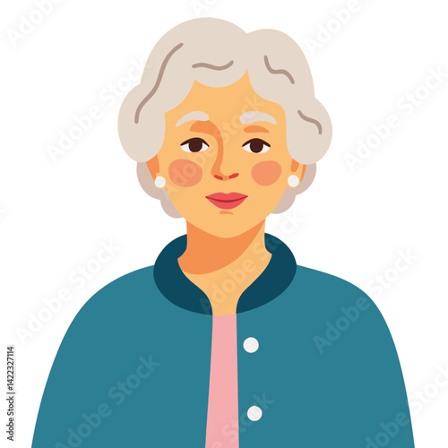 Elderly woman in old coat. Senior lady in warm jacket. Retired woman wearing winter clothes. Old woman in vintage overcoat. Elderly set