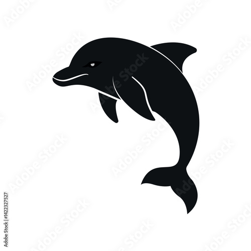 Minimalist Dolphin Logo – Vector Silhouette of a Modern Marine Animal Design