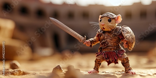 roman gladiator fighting giant gerbil in colosseum 