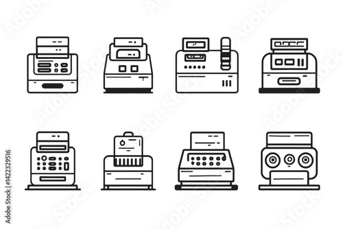 Cash Register Minimalist Line Art Icons