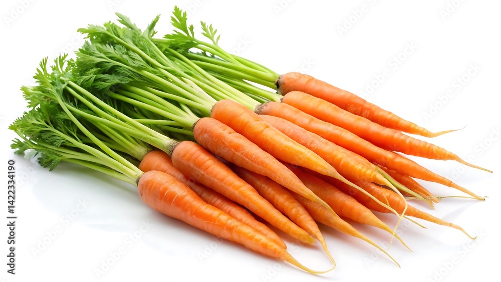 Fresh baby carrots isolated on white background Fresh baby carrots isolated on white background