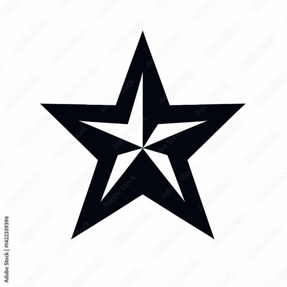 Fototapeta premium A shiny silver star, a metallic symbol of holiday celebration, is presented as a 3D illustration on a white background