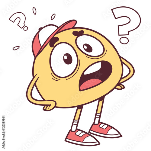 Cartoon Shrug Emoji Expression Vector