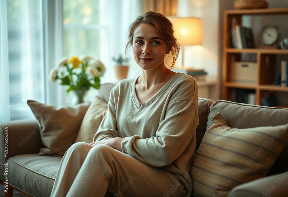 Obraz premium Relaxed homebody portrait in natural light