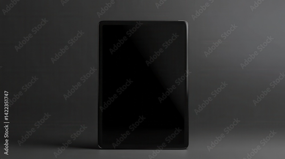 Black tablet with blank screen front view. Black tablet with blank screen front view.
