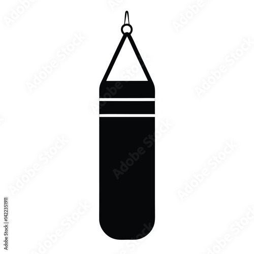 Punching Bag Logo Icon Silhouette Vector