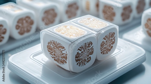 Sticky label roll on plastic tray