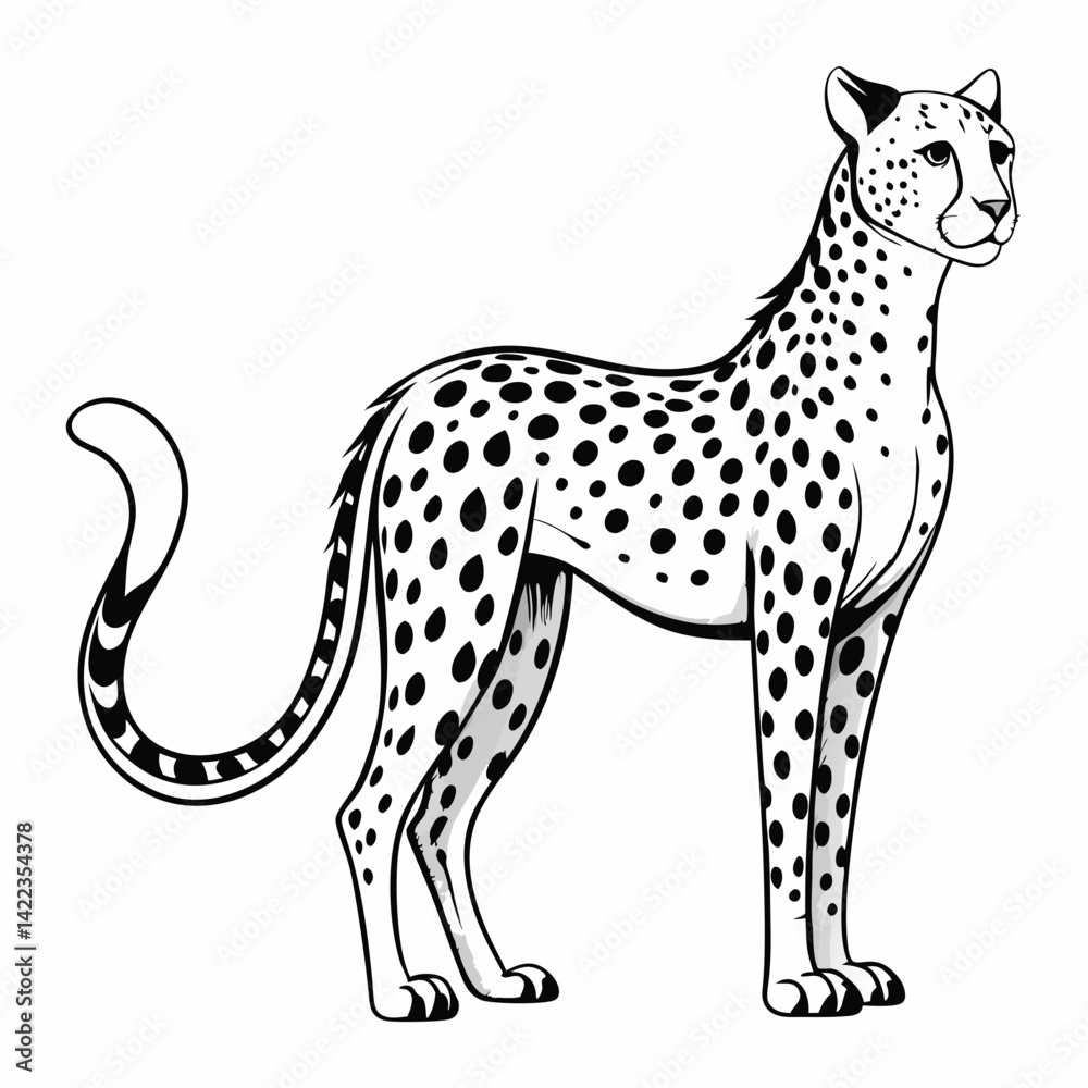 Fototapeta premium cheetah vinyl ready vector illustration