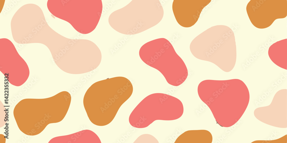 Abstract flat organic blob shapes in a variety of warm pastel tones including red, pink, yellow, and orange white background Abstract flat organic blob shapes in a variety of warm pastel tones including red, pink, yellow, and orange white background