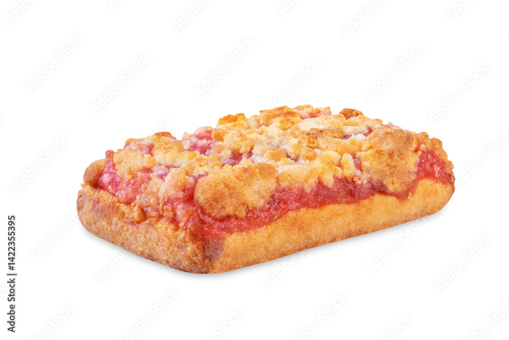 Fruit jam crumble cookie on a white isolated background Fruit jam crumble cookie on a white isolated background