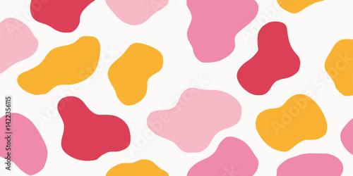  Abstract flat organic blob shapes in a variety of warm pastel tones