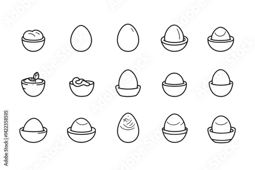 Coddled Eggs Icon Modern Line Art