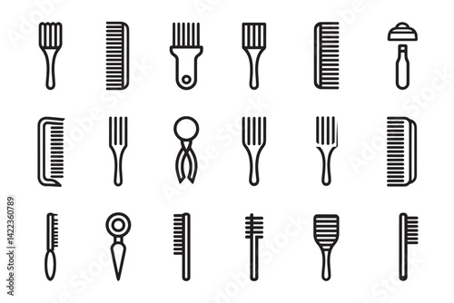 Comb Icon Ultra Minimalist 2D Line Art