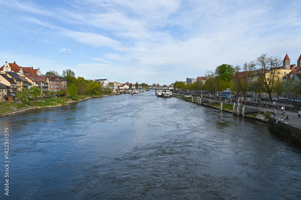 Fototapeta premium Regensburg city Danube river