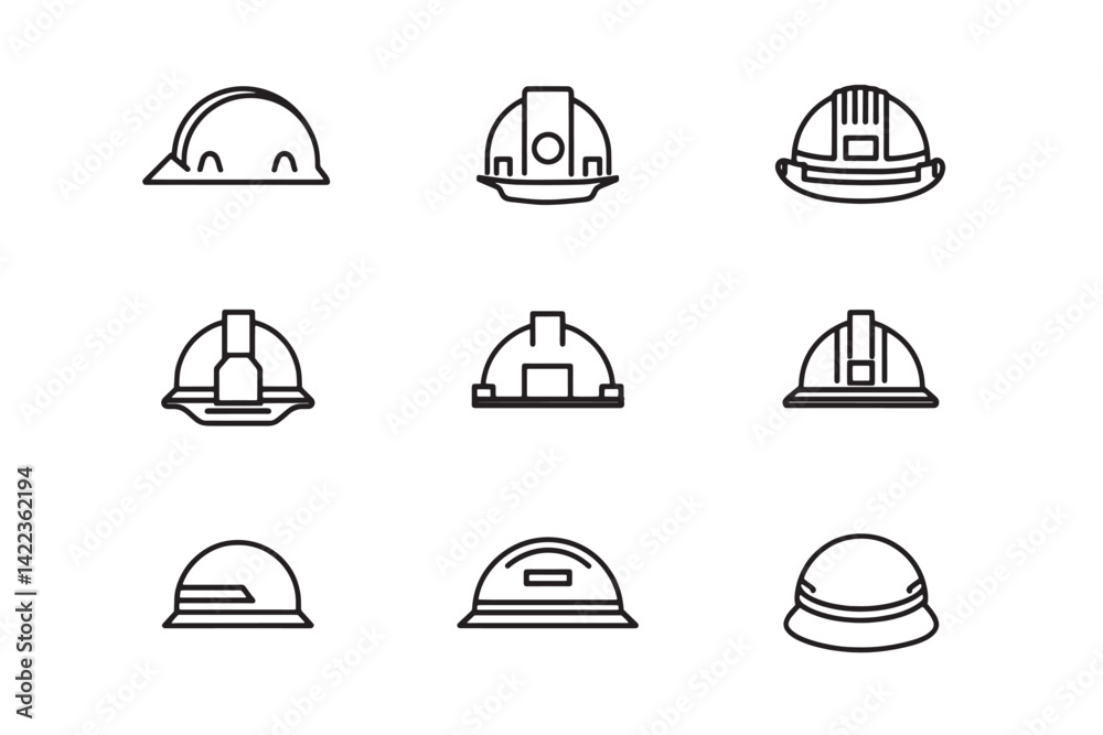 Fototapeta premium Construction Helmet Icon Ultra Minimalist 2D Art