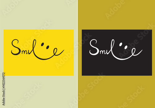Minimalist Typography Poster: 'Smile' with Contrasting Backgrounds