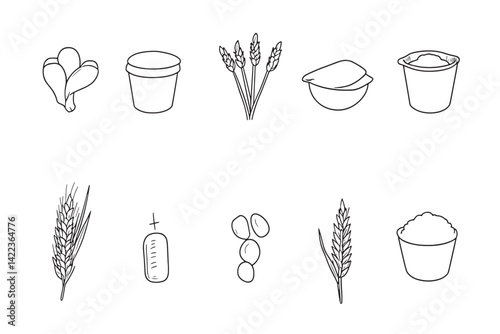 Cornmeal ultra minimalist line art