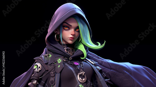 Video game character. Role-playing game illustration