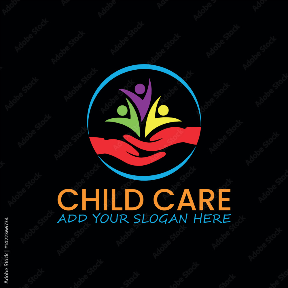 Fototapeta premium child daycare logo design vector