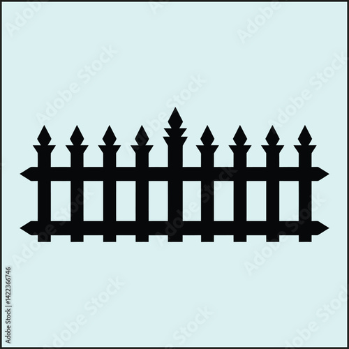 Silhouettes Set of Fence, Property