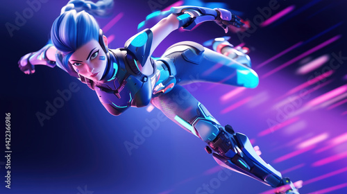 Video game character. Role-playing game illustration