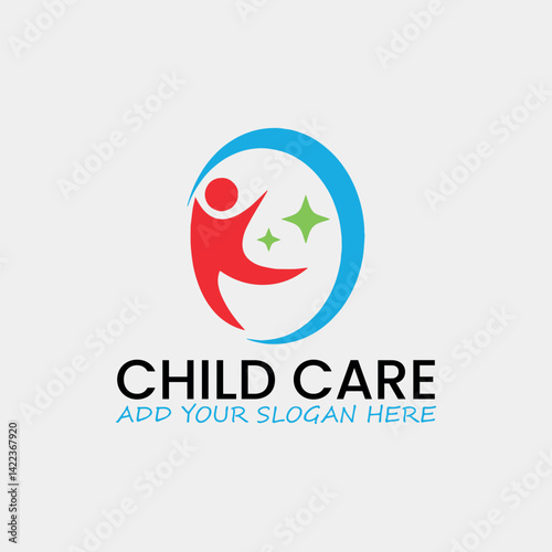 child daycare logo design vector