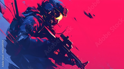 Video game character. Role-playing game illustration