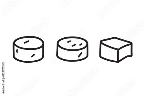 Simple Cream Cheese line drawing