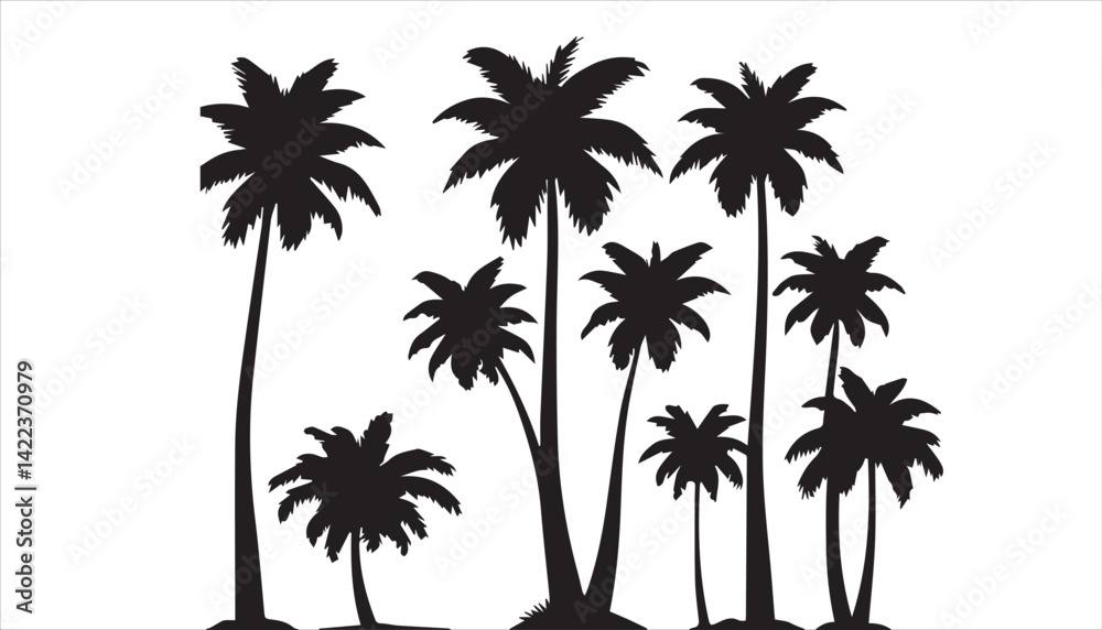 Fototapeta premium Tropical palm tree silhouettes 