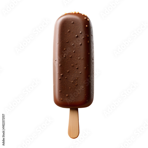 chocolate popsicle ice cream isolated on transparent background, png photo