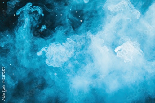 Abstract smoke swirls on black backdrop