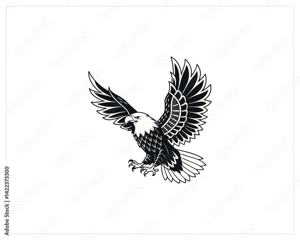 Obraz premium Eagle Tattoo stock, Eagle Tattoo Vector Art, Icon Free SVG Download