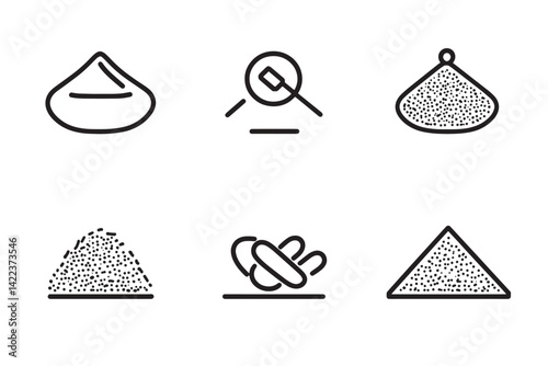 Ultra Minimalist Curry Powder Icon Collection