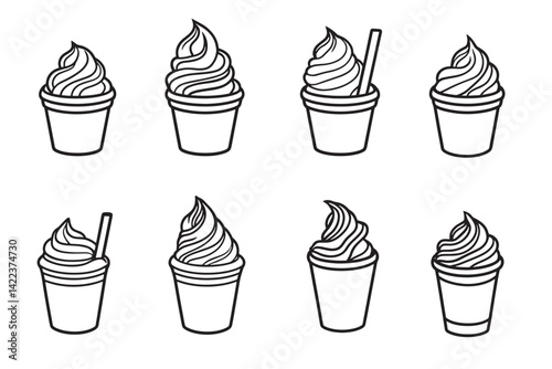 Dairy whip outline style kitchen icon