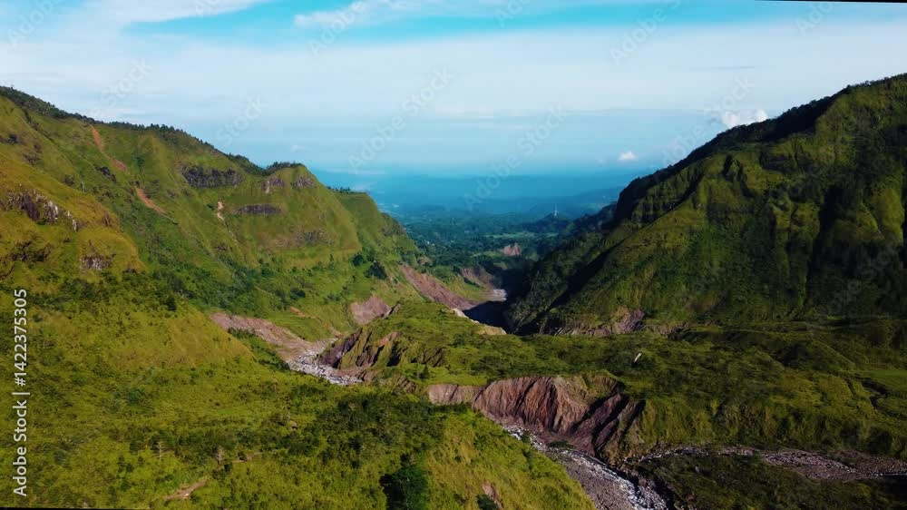Aerial view beautiful panorama of mountains and fluffy white clouds somewhere in Valley Lohe , South Sulawesi. Aerial view beautiful panorama of mountains and fluffy white clouds somewhere in Valley Lohe , South Sulawesi.