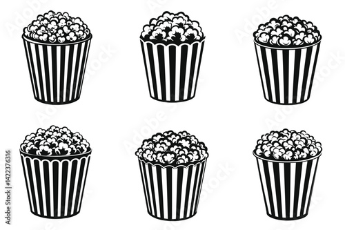 Popcorn silhouette vector illustration isolated on white background.