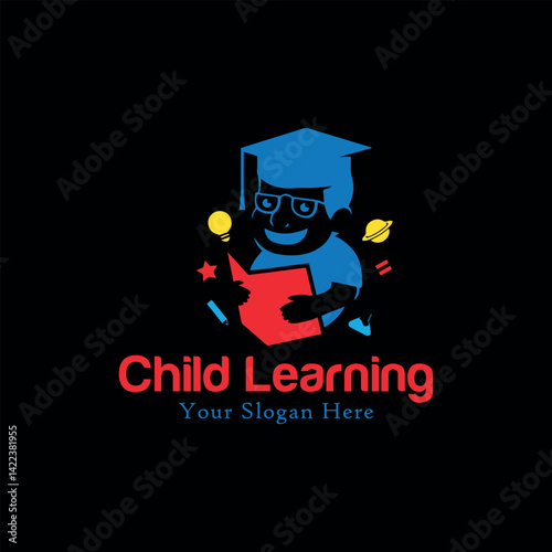 child learning center logo design vector