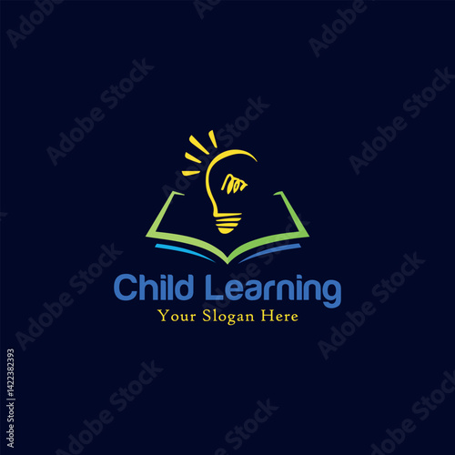 child learning center logo design vector