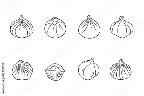 Minimal Dumplings Icon Vector Collection