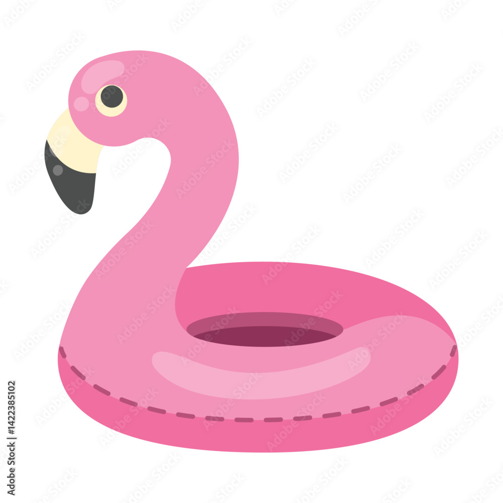 Inflatable flamingo. Swimming ring. Vector illustration Inflatable flamingo. Swimming ring. Vector illustration