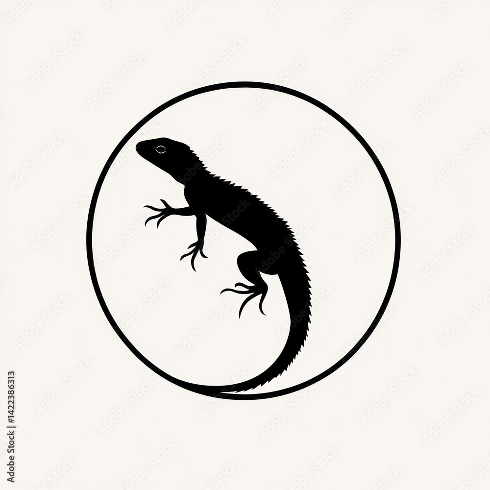 Fototapeta premium Lizard Circle Logo